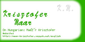 krisztofer maar business card